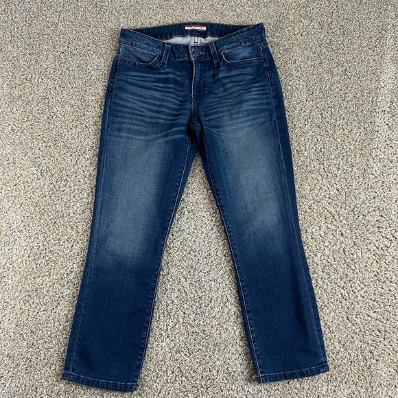 Tommy Hilfiger Cropped Jeans Women's 2 Low Rise Medium Wash Stretch Denim - Picture 1 of 7